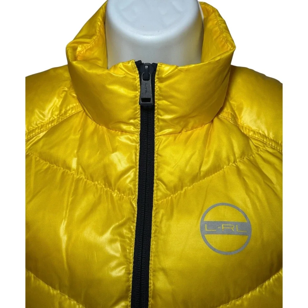 Lauren Active Ralph Lauren Yellow Down Puffer Vest Womens Small Full Zip Quilted